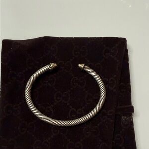 David Yurman cable Twisted Cuff Bracelet with 24kt Gold Accents